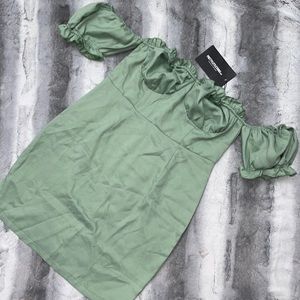 Sage Green Ruched Cup Bodycon Dress